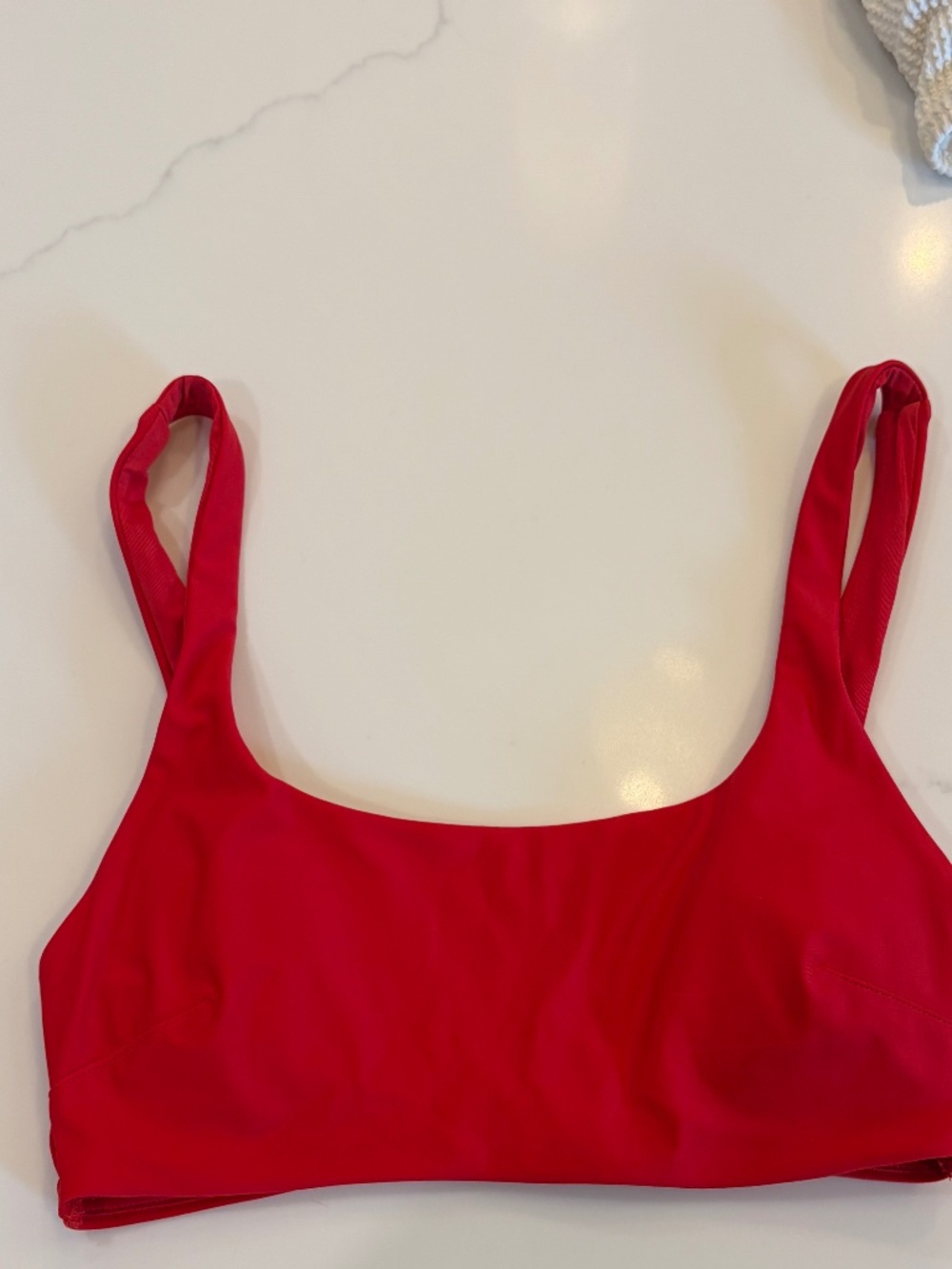 Aerie Red Scoop Neck Bikini Top Size Small